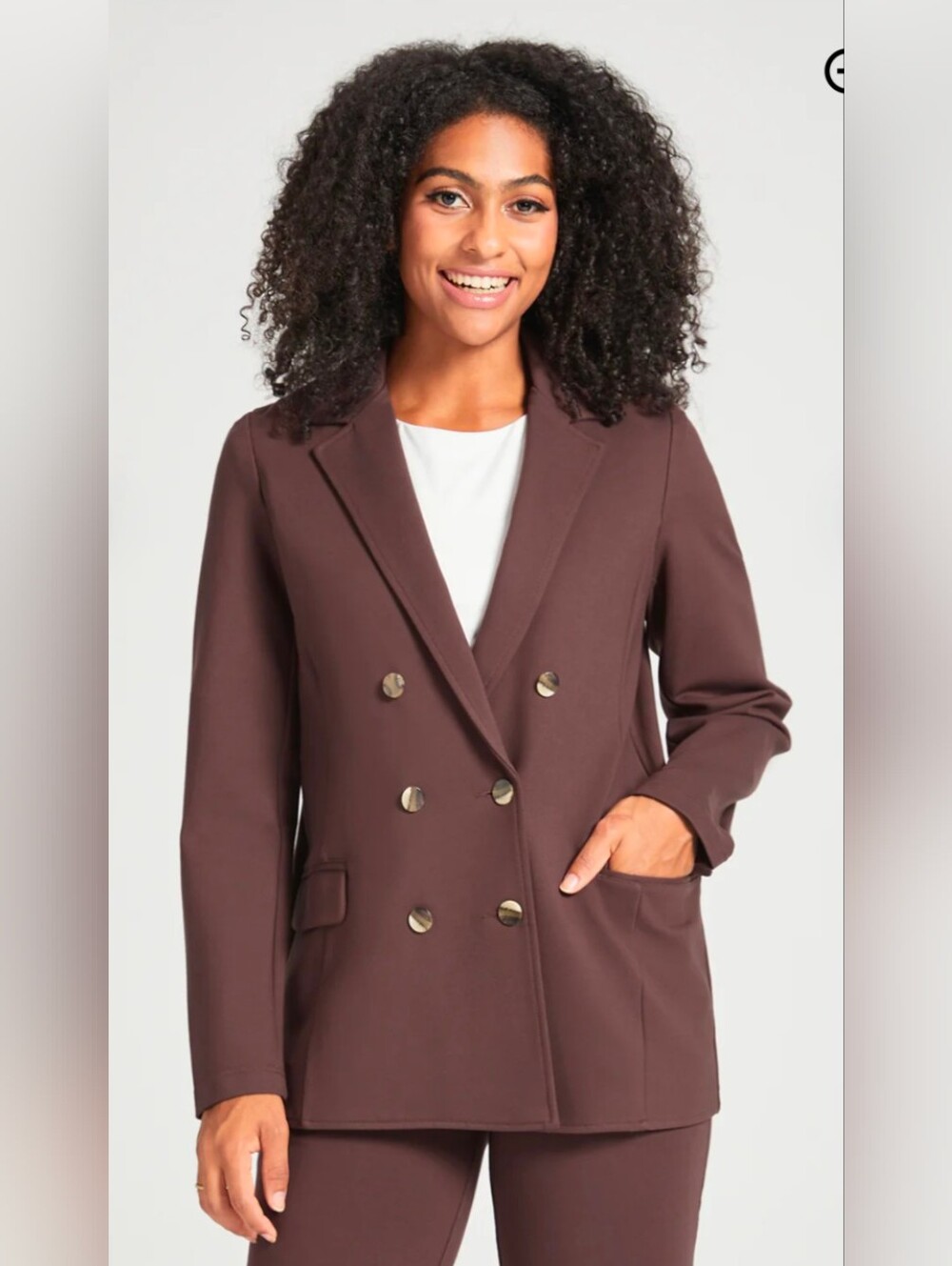 Betabrand Double-Breasted Mauve Women's Blazer Jacket XL